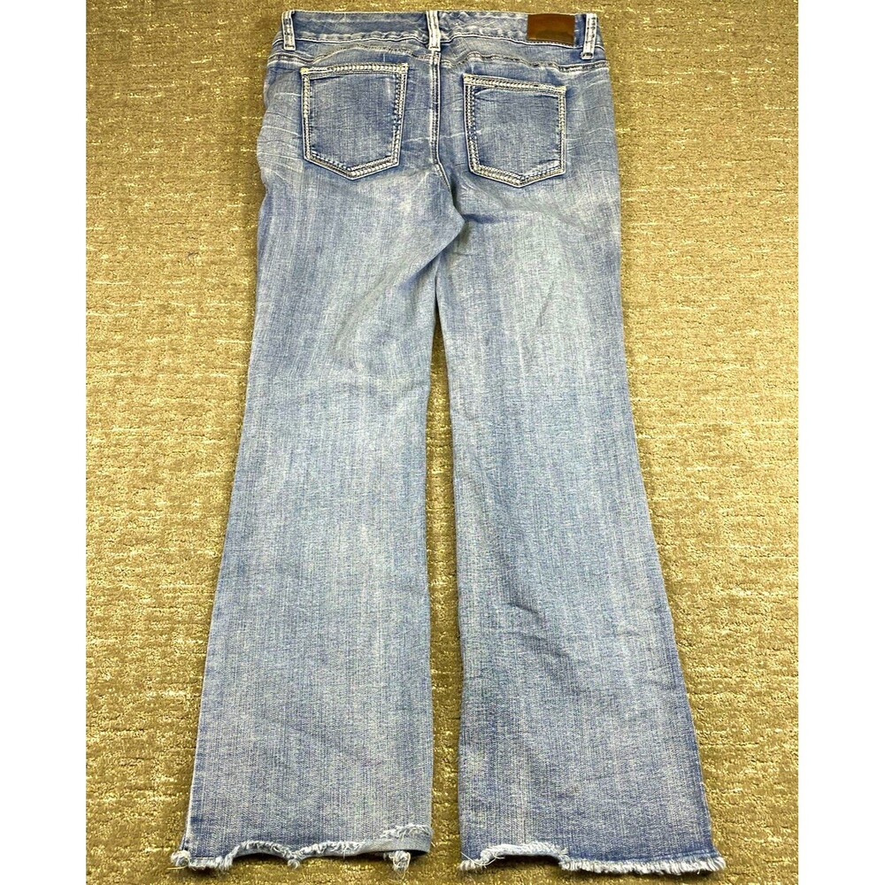 women’s maurices size 14 regular bootcut light wash blue stretch denim jeans raw
